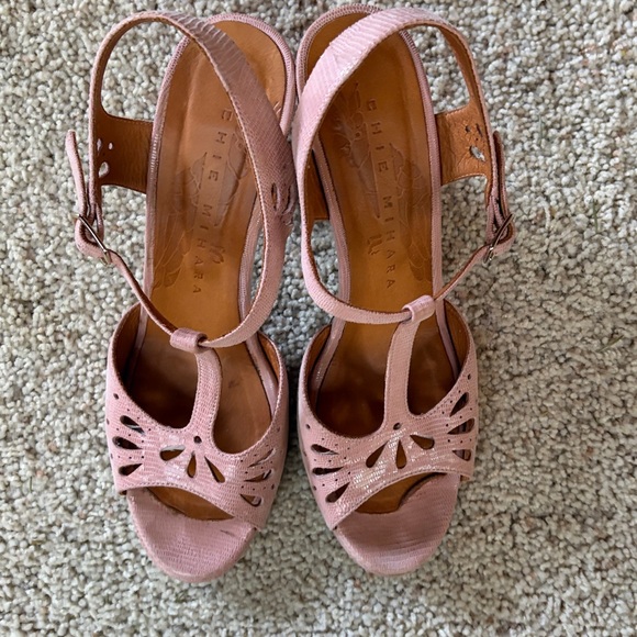 Anthropologie Chie Mihara pink sandal heels Sz 40 - Picture 4 of 7